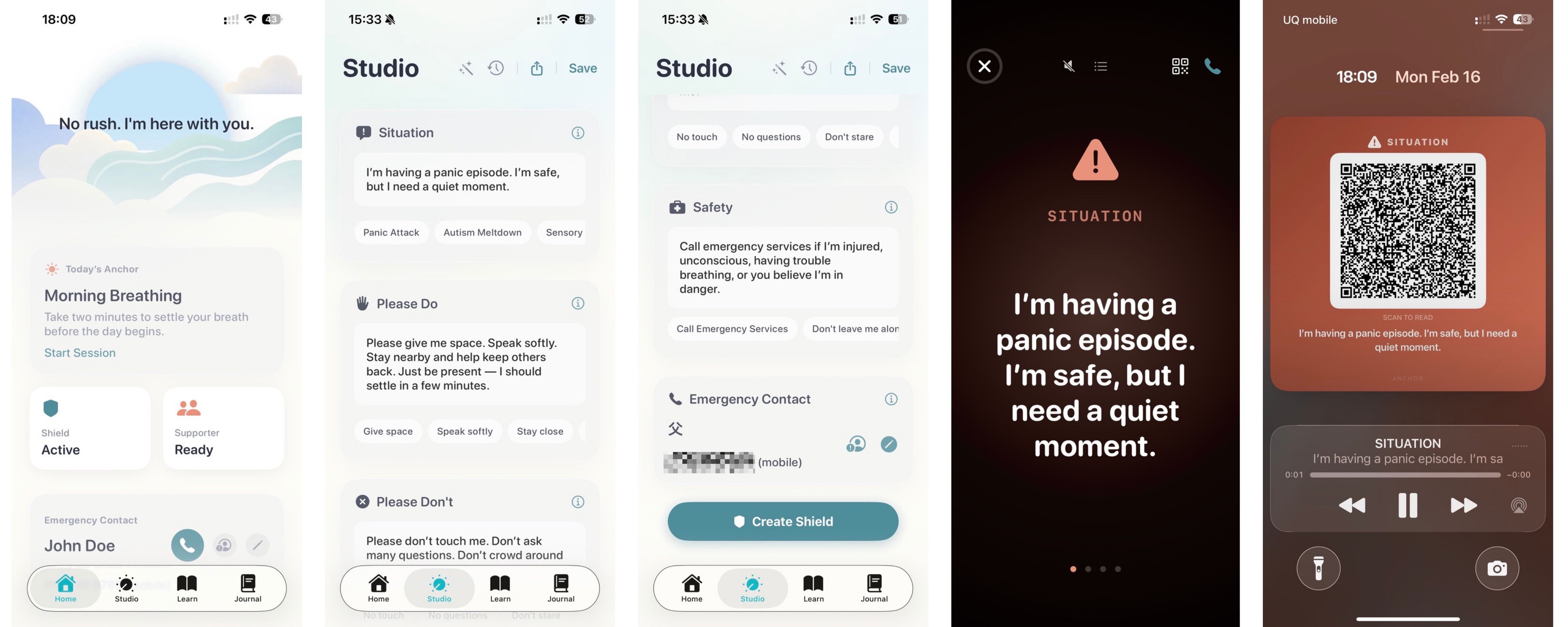 Anchor app screens
